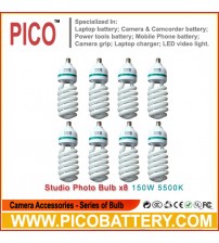 NEW PHOTOGRAPHIC EQUIPMENT 5500K bulb for Energy Saving two lamp holder 150w 8pcs BY PICO